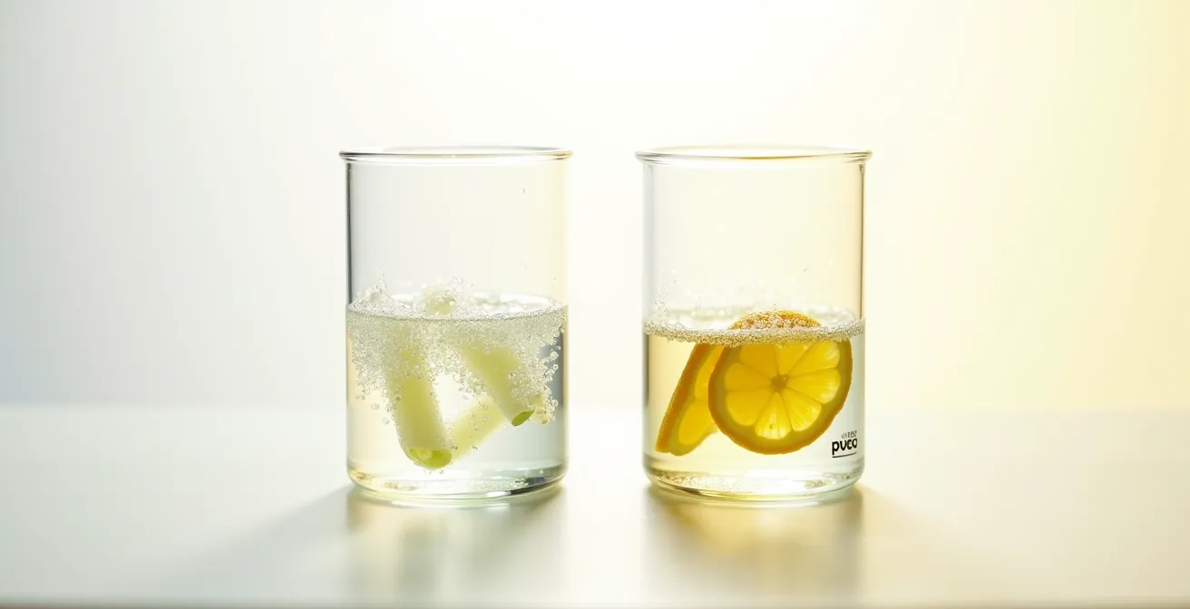 Visualisation de la différence de taille moléculaire entre acide glycolique et citrique