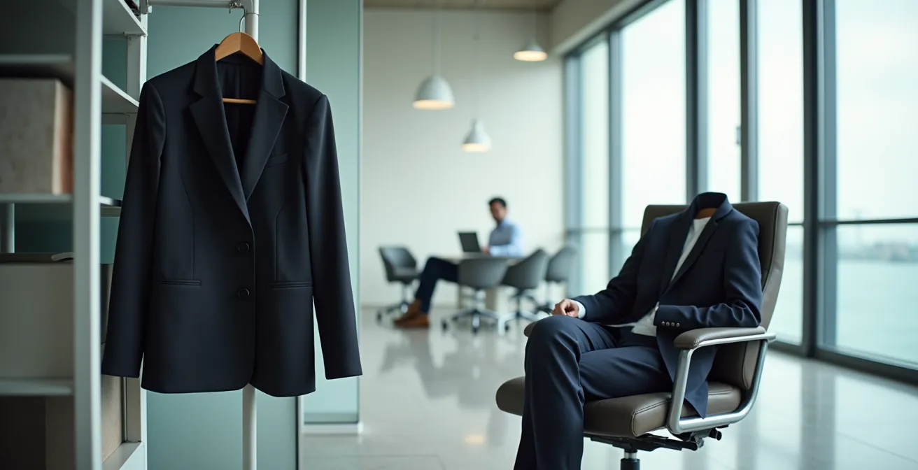 Contraste entre tenue adaptée et inadaptée en contexte professionnel